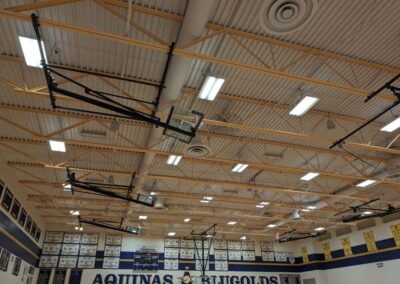Aquinas Gym Lights Before